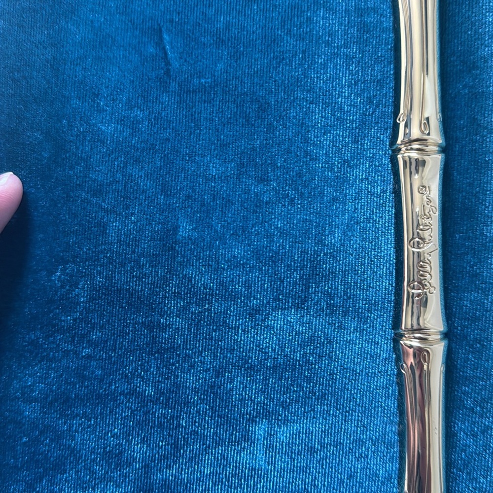 Lilly Pulitzer Velvet Clutch with Gold Bamboo closure - Picture 5 of 7